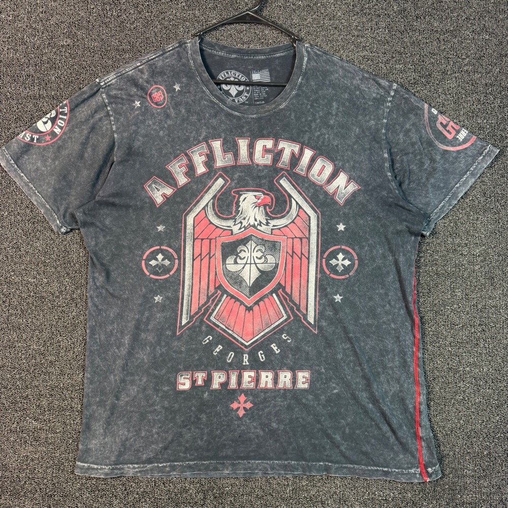 Affliction Georges St-Pierre Signature Series T-Shirt Men's 2XL MMA Eagle Shield